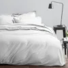 Housse De Couette 240x260 + 2 Taies D'oreiller 63x63 Cm Satin De Coton Blanc