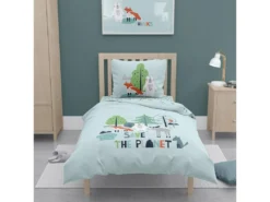 Housse De Couette 140x200 + 1 Taie D'oreiller 63x63 Coton Bio Save The Planet -Herman Miller Magasin linge de lit 9895833
