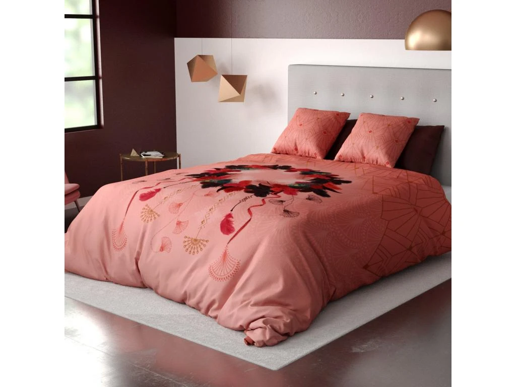 Housse De Couette Et Taie D'oreiller 100% Coton 47 Fils Cancan Dream : Taille - 220 X 240 Cm 1 Housse De Couette Et Taie D'oreiller 100% Coton 47 Fils Cancan Dream : Taille - 220 X 240 Cm