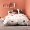 Parure De Lit - Housse De Couette 100% Coton 57 Fils Hawa Pink : Taille - 140 X 200 Cm