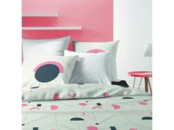 Parure De Lit - Housse De Couette 100% Coton 57 Fils Hawa Pink : Taille - 140 X 200 Cm -Herman Miller Magasin linge de lit 9896453