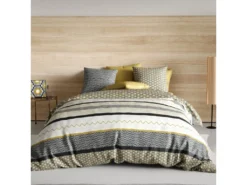 Housse De Couette 240x260 + 2 Taies D'oreiller 65x65 Cm Coton Mezoa