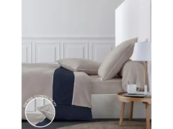 Housse De Couette 220x240 Cm Avec 2 Taies D'oreiller 63x63 Cm Parure De Lit Percale De Coton Sidney Ombre