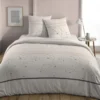 Parure De Lit Housse De Couette Avec Taies D'oreiller 100% Coton 57 Fils Silence Snow White : Taille - 240 X 260 Cm
