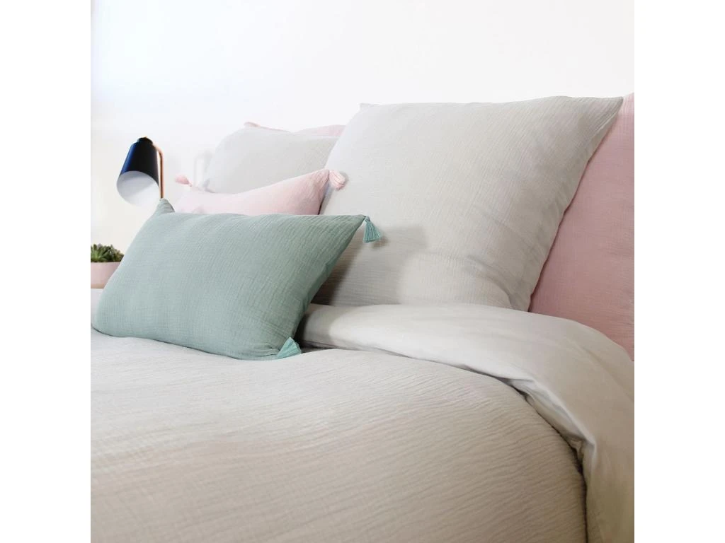 Housse De Couette 220x240 + 2 Taies D'oreiller 63x63 Cm Gaze De Coton Gris 1 Housse De Couette 220x240 + 2 Taies D'oreiller 63x63 Cm Gaze De Coton Gris