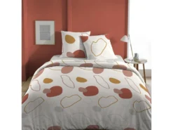 Housse De Couette 220x240 Cm Avec 2 Taies D'oreiller 63x63 Cm Parure De Lit Coton Granit Gris Perle