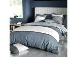 Parure De Lit Housse De Couette Avec Taie D'oreiller 100% Percale De Coton 71 Fils Brehat : Taille - 140 X 200 Cm