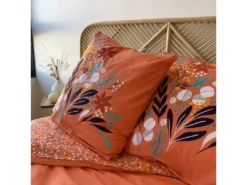 Housse De Couette Reversible 220x240 Cm Avec 2 Taies D'oreiller 63x63 Cm Parure De Lit Coton Prairie -Herman Miller Magasin linge de lit 9897459