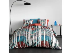 Housse De Couette Et Taie D'oreiller 100% Coton 57 Fils India : Taille - 240 X 260 Cm