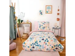 Housse De Couette 140x200 Cm + 1 Taie D'oreiller 63x63 Cm Polycoton Sybille