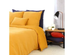 Housse De Couette Et Taie D'oreiller 100% Gaze De Coton Or : Taille - 240 X 260 Cm