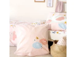 Housse De Couette 140x200 + 1 Taie D'oreiller 63x63 Coton Clara -Herman Miller Magasin linge de lit 9897805