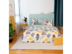 Housse De Couette Avec Taies D'oreiller 100% Coton Bio 57 Fils Junga : Taille - 220 X 240 Cm