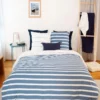 Housse De Couette 220x240 + 2 Taies D'oreiller 63x63 Coton Stripes