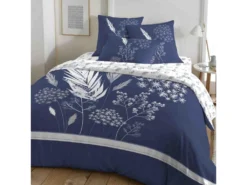 Housse De Couette 220x240 + 2 Taies D'oreiller 63x63 Cm Coton River Blue