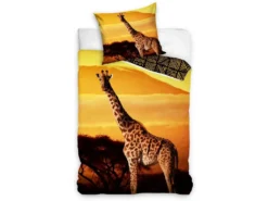 Parure De Lit Girafe 100% Coton 140x200 Cm