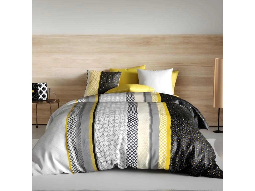 Housse De Couette 240x260 Cm + 2 Taies D'oreiller 63x63 Cm Coton Lumi 1 Housse De Couette 240x260 Cm + 2 Taies D'oreiller 63x63 Cm Coton Lumi