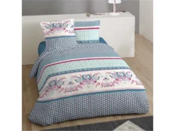 Parure De Couette 100% Coton 57 Fils Bophal : Taille - 240 X 260 Cm