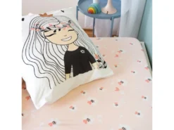 Housse De Couette Réversible 140x200 + 1 Taie D'oreiller 63x63 Coton Princesse -Herman Miller Magasin linge de lit 9899669