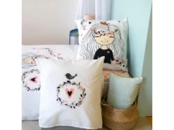 Housse De Couette Réversible 140x200 + 1 Taie D'oreiller 63x63 Coton Princesse -Herman Miller Magasin linge de lit 9899671