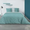 Parure De Lit - Housse De Couette 100% Coton 57 Fils Kady Blue : Taille - 220 X 240 Cm