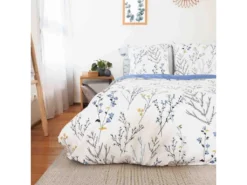 Housse De Couette 220x240 + 2 Taies D'oreiller 63x63 Satin De Coton Fanille -Herman Miller Magasin linge de lit 9900115