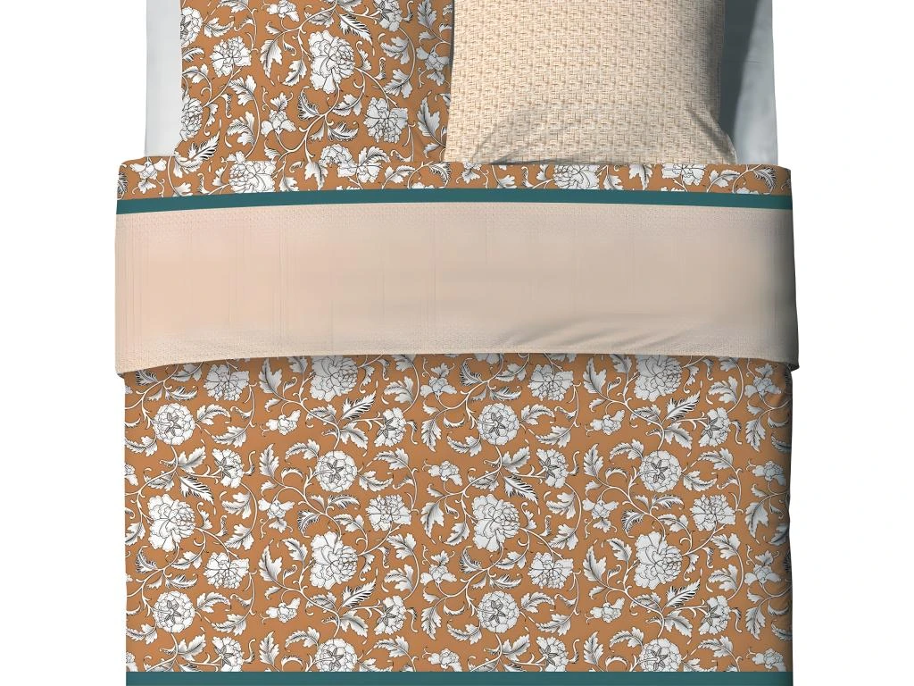 Housse De Couette Réversible 220x240 Cm + 2 Taies D'oreiller 65x65 Cm Coton Loni 2 Housse De Couette Réversible 220x240 Cm + 2 Taies D'oreiller 65x65 Cm Coton Loni – Image 2