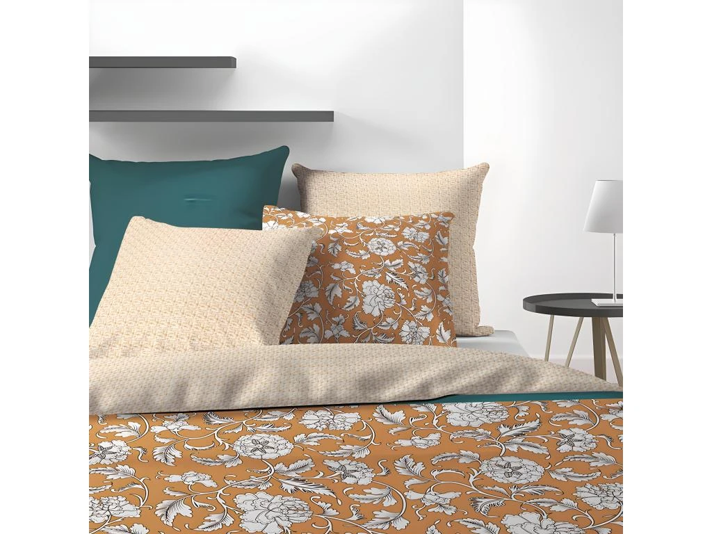 Housse De Couette Réversible 220x240 Cm + 2 Taies D'oreiller 65x65 Cm Coton Loni 3 Housse De Couette Réversible 220x240 Cm + 2 Taies D'oreiller 65x65 Cm Coton Loni – Image 3