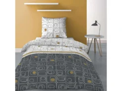 Parure De Lit - Housse De Couette 100% Polyester 60 Gsm Niagara Gold : Taille - 140 X 200 Cm
