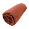 Drap Housse 100% Gaze De Coton Taille 140 X 190 Cm Couleur Terracotta