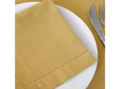 Lot De 12 Serviettes De Table Coloris Ocre - Dim : L.40 X L.40 Cm