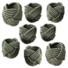 Lot 8 Ronds De Serviette Vert Avec Tressage D5 Cm X H5 Cm - TUCH 6884