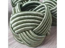 Lot 8 Ronds De Serviette Vert Avec Tressage D5 Cm X H5 Cm - TUCH 6884 -Herman Miller Magasin linge de table 10346699