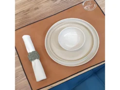 Lot 8 Ronds De Serviette Vert Avec Tressage D5 Cm X H5 Cm - TUCH 6884 -Herman Miller Magasin linge de table 10346701