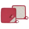 Set De 2 Maniques Assorties Rouge Et Lin