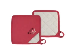 Set De 2 Maniques Assorties Rouge Et Lin