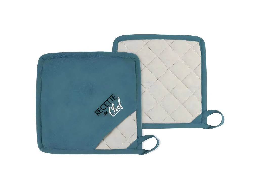 Set De 2 Maniques Assorties Pétrole Et Lin 1 Set De 2 Maniques Assorties Pétrole Et Lin