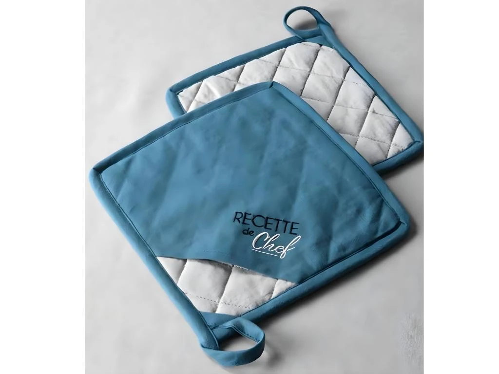 Set De 2 Maniques Assorties Pétrole Et Lin 2 Set De 2 Maniques Assorties Pétrole Et Lin – Image 2