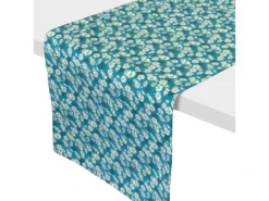 Chemin De Table Enduit 45x150 Cm ASTER Bleu Pétrole