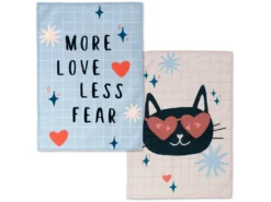 Torchon (2 Pièces) 70x50 Cm Meow Love