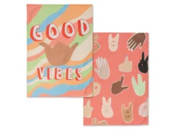 Torchon (2 Pièces) 70x50 Cm Good Vibes