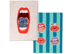 Torchon (2 Pièces) 70x50 Cm Lips