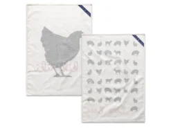 Torchon (2 Pièces) 70x50 Cm Kikiriki -Herman Miller Magasin linge de table 11262063