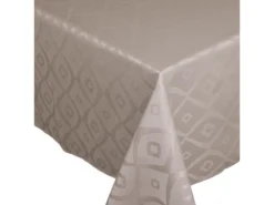 Nappe Carrée 150x150 Cm Jacquard 100% Polyester BRUNCH Taupe
