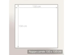 Nappe Carrée 150x150 Cm Jacquard 100% Polyester BRUNCH Taupe -Herman Miller Magasin linge de table 12256425