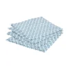 Lot De 4 Serviettes De Table En Coton Bleu Imprimé Tikal 40 X 40 Cm