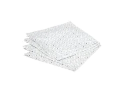 Lot De 4 Serviettes De Table En Coton Gris Imprimé Etnik 40 X 40 Cm
