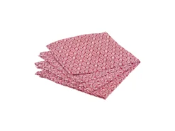 Lot De 4 Serviettes De Table En Coton Rouge Imprimé Olia 40 X 40 Cm