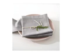 Lot De 4 Serviettes De Table En Coton Gris Clair 40 X 40 Cm -Herman Miller Magasin linge de table 12557919