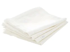 Lot De 4 Serviettes De Table En Coton Blanc 40 X 40 Cm